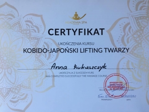 certyfikat Kobido, masaż Kobido w Zakopanem